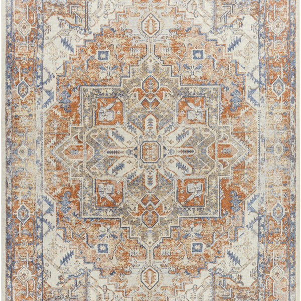 Rust Hera Washable Area Rug - Clearance