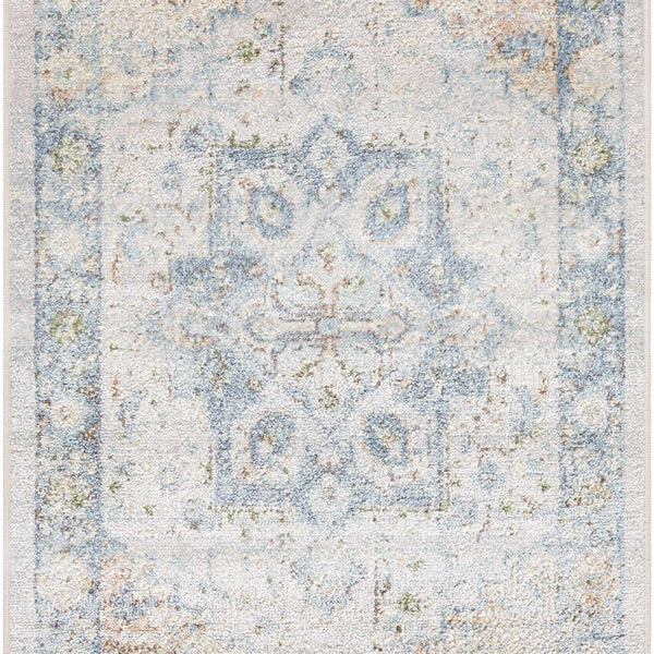 Neta Orange & Light Blue Washable Area Rug