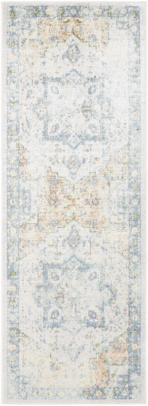 Neta Orange & Light Blue Washable Area Rug