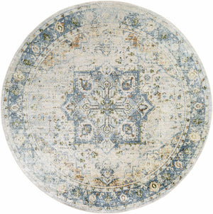 Neta Orange & Light Blue Washable Area Rug