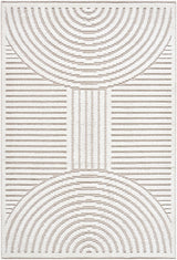 Deron Ivory 3D Rainbow Washable Rug
