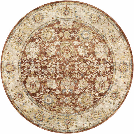 Duong Rust Textured Rug with Fringes