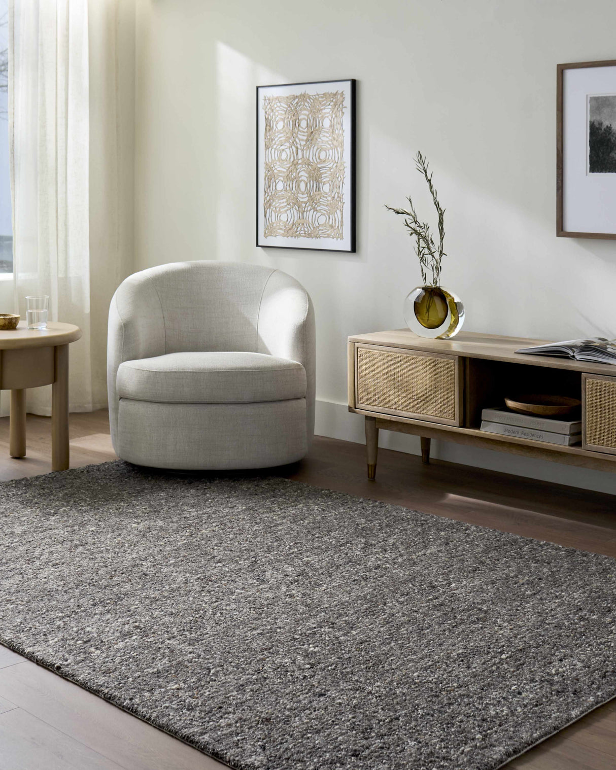 Sevan Black Wool Area Rug