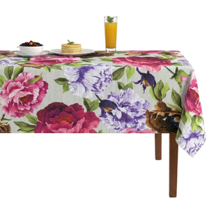 Spring Garden Floral Digital Print Tablecloth – Fuchsia