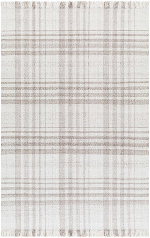 Inara Light Brown Plaid Hand Woven Area Rug