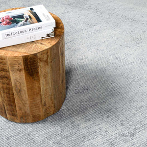 Isako Blue & Gray Solid Washable Area Rug - Clearance