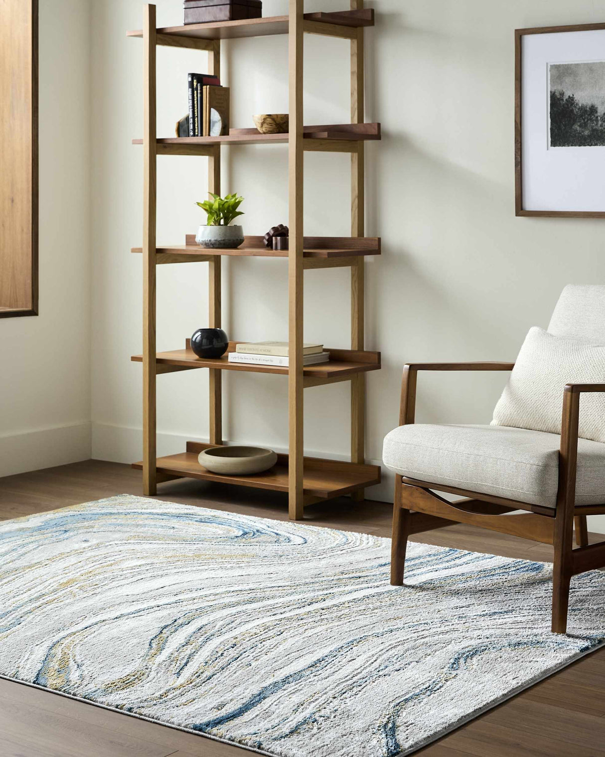 Gregg Silver Gray Marble Area Rug