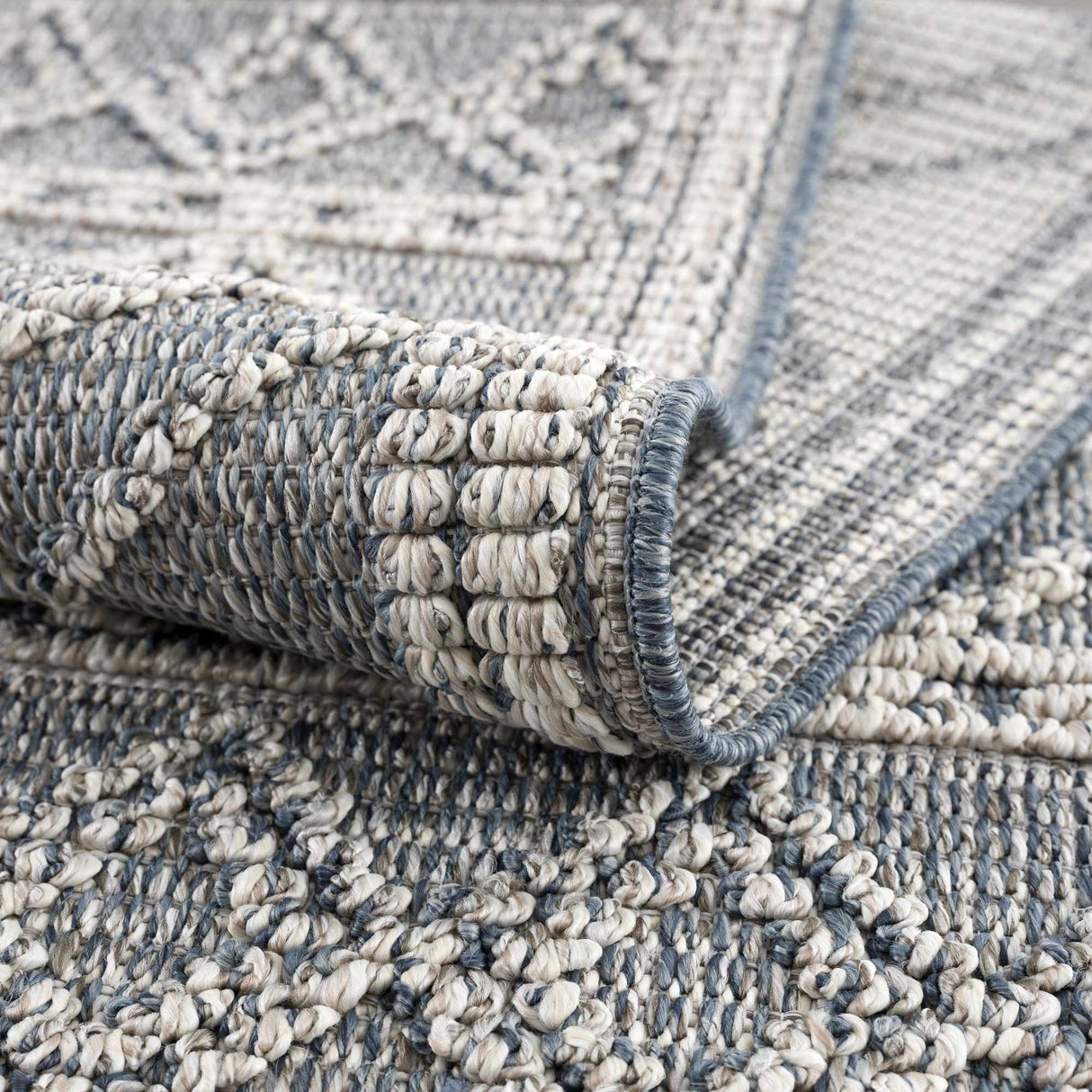 Diah Gray Blue & Bone Area Rug - Clearance