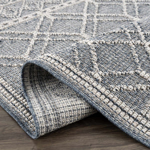 Diah Gray Blue & Bone Area Rug - Clearance
