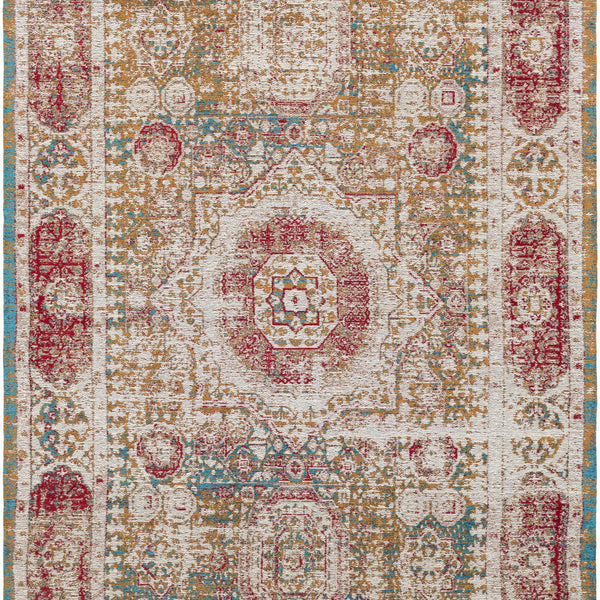 Wrangell Mustard/Red Damask Carpet Area Rug - Clearance