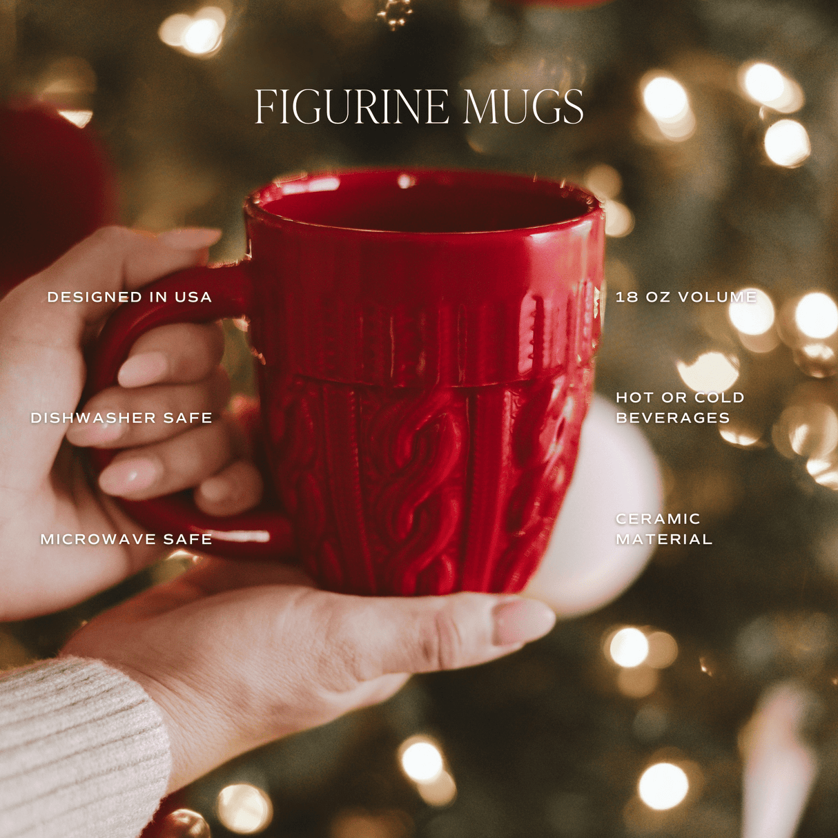 Cream Sweater 18oz. Figurine Coffee Mug
