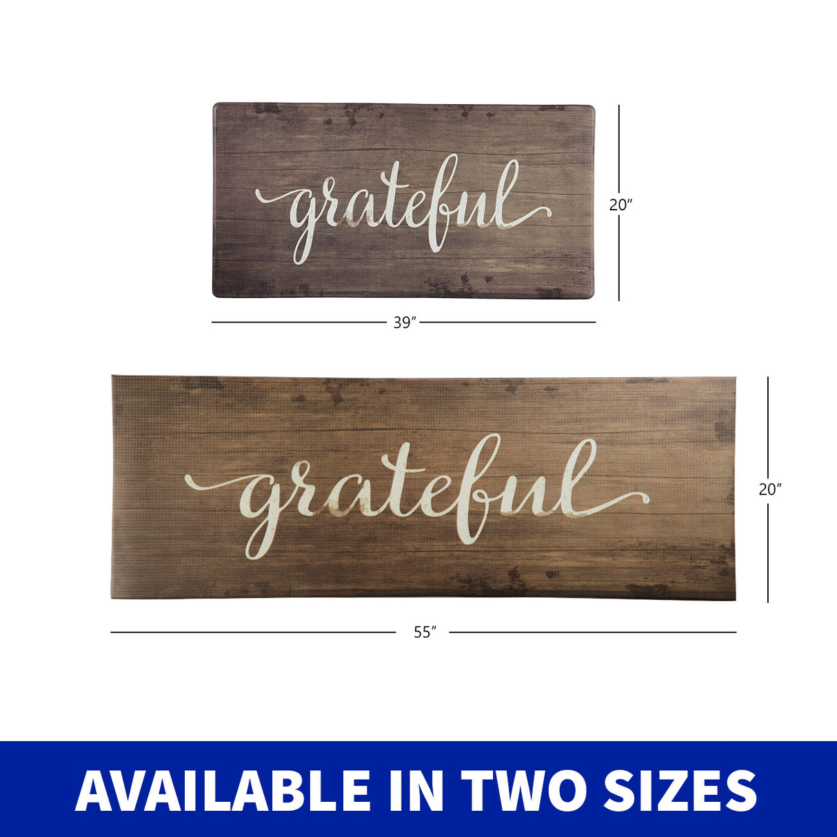 Oversized Cushioned Anti-Fatigue Kitchen Mat (Grateful)