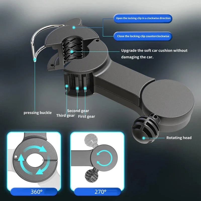 Dual Head USB Car Fan 3-Speed 360° Adjustable Portable
