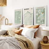 Sage Green Modern Wall Art Set of 3 Prints