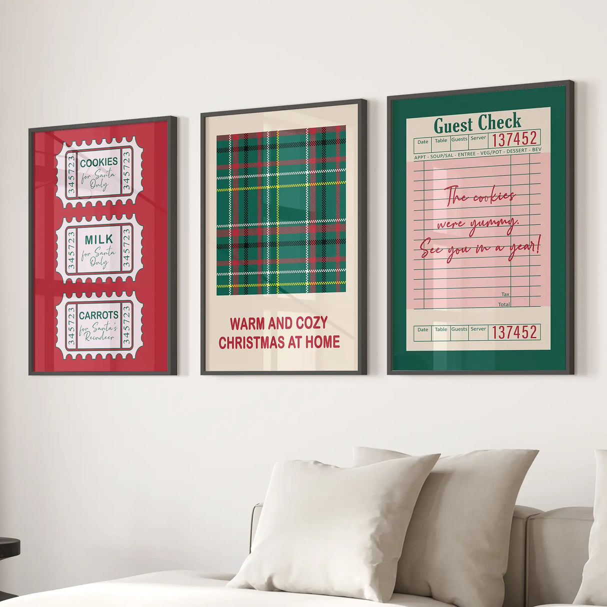 Cozy Seasonal Christmas Decor Wall Art Posters