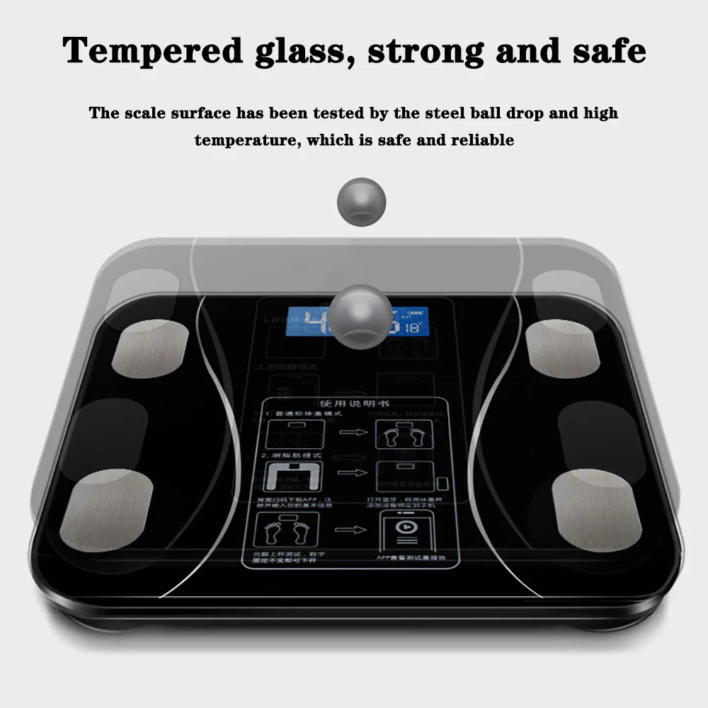 Smart Bluetooth Digital Scale – USB Rechargeable with LED Display and App Sync