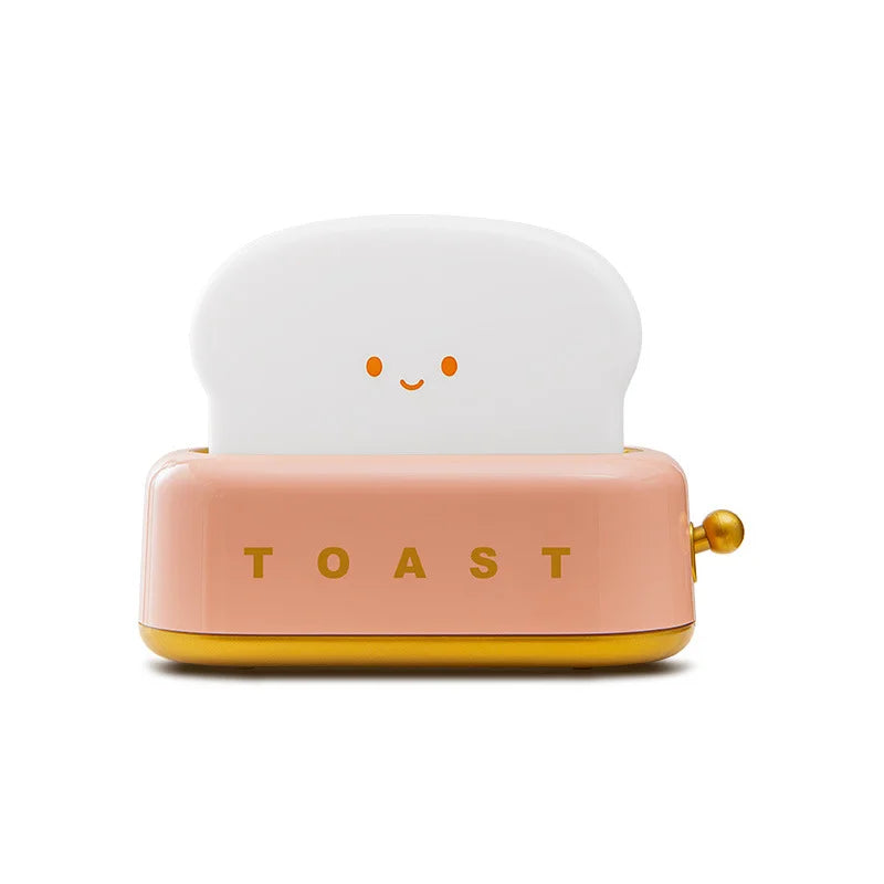 Toast Night Light LED Bedside Desk Lamp USB Rechargeable Cute Bedroom Gift