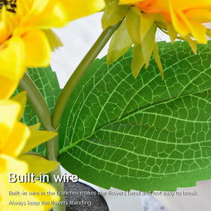 3 LED Sunflower Night Light Rechargeable Table Lamp Bedroom Bedside Decor Lamp