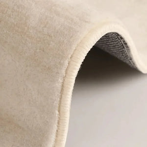 Cream Irregular Area Rug Non Slip Modern Nordic Wave Floor Mat