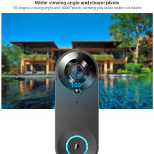 1080P Smart Video Doorbell WiFi Camera PIR Motion Detection Two Way Audio