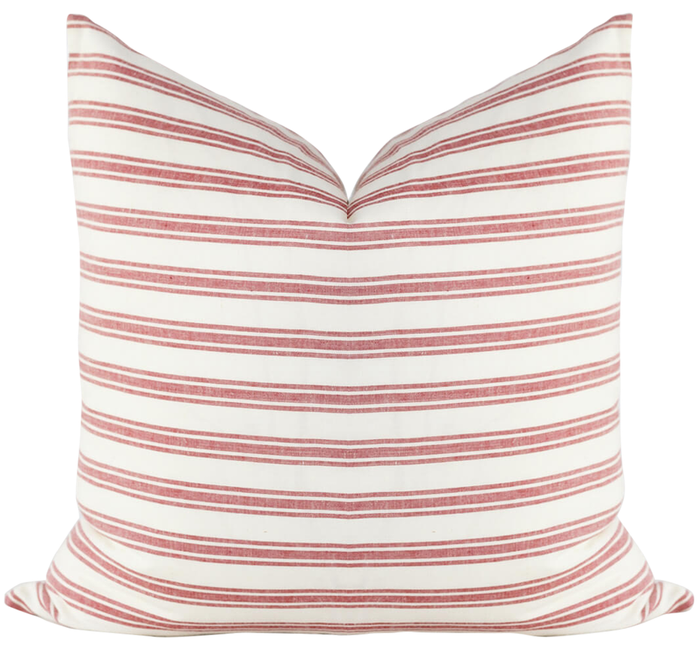 Laurel and Blush Scarlett Stripe Pillow Cover