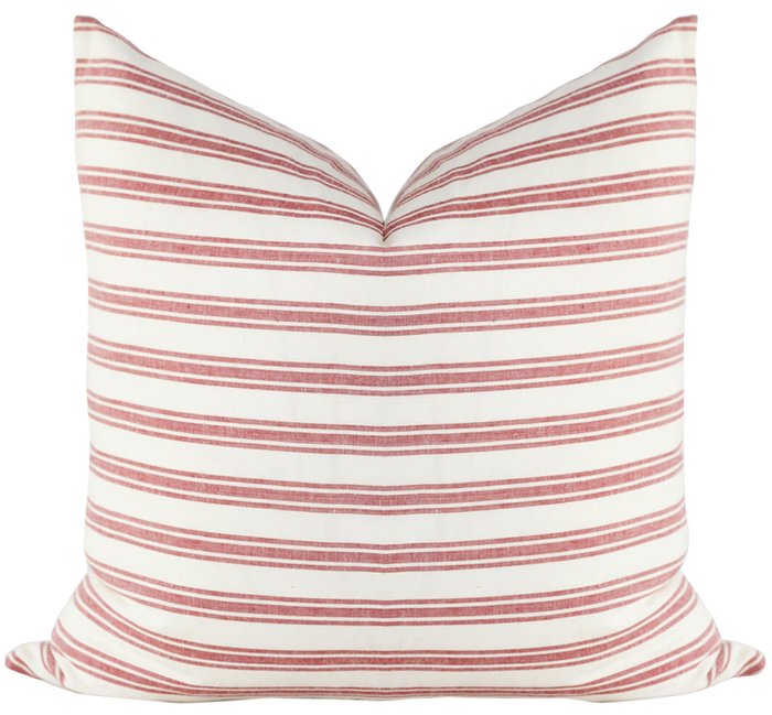 Laurel and Blush Scarlett Stripe Pillow Cover