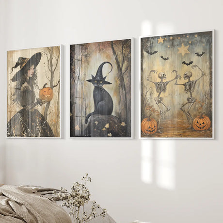 Witchy Halloween Fall Decor Modern Wall Art Print