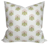 Milford Pillow Cover in Pink and Green