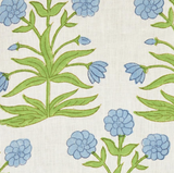 Mughal Pillow Cover in Sky Blue and Pistachio, Schumacher Textiles