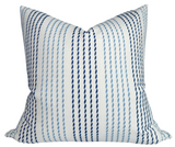 Running Stitches Pillow Cover in Blues, Schumacher Textiles