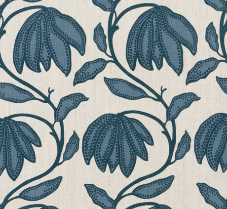 Desert Floral Pillow Cover in Mineral Blue