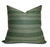 Striped Woven Pillow Cover in Forest Green