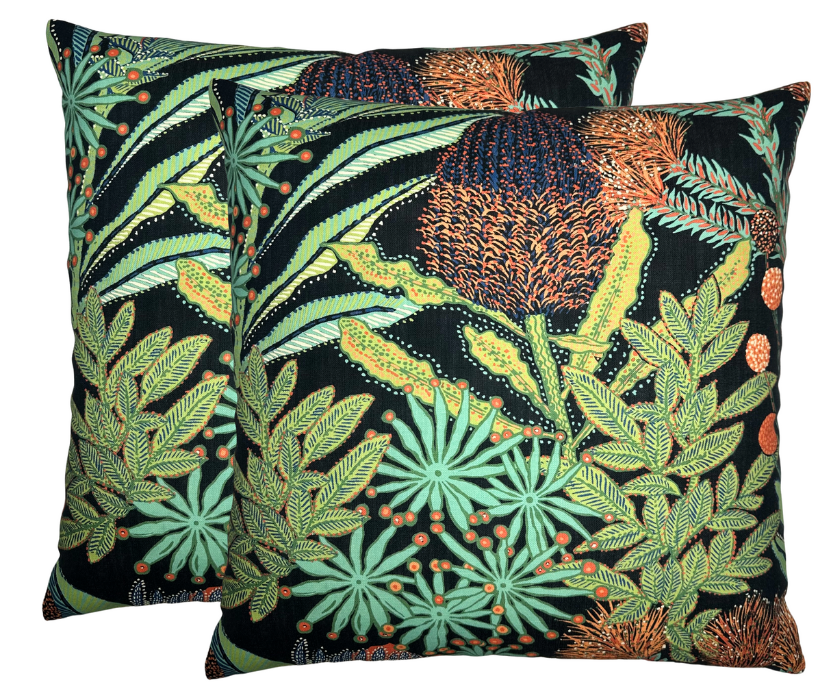 Protea Performance Pillow Cover in Black