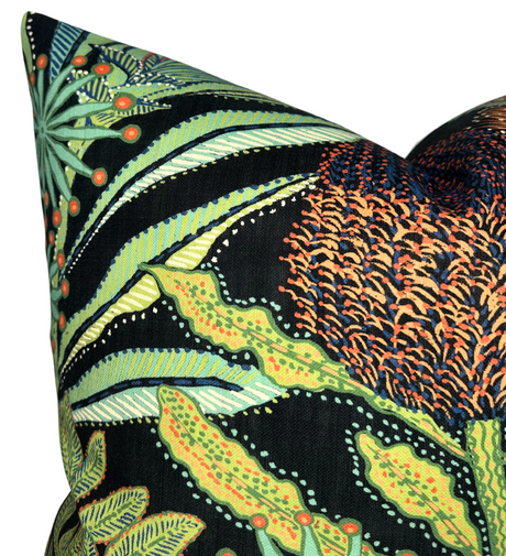 Protea Performance Pillow Cover in Black