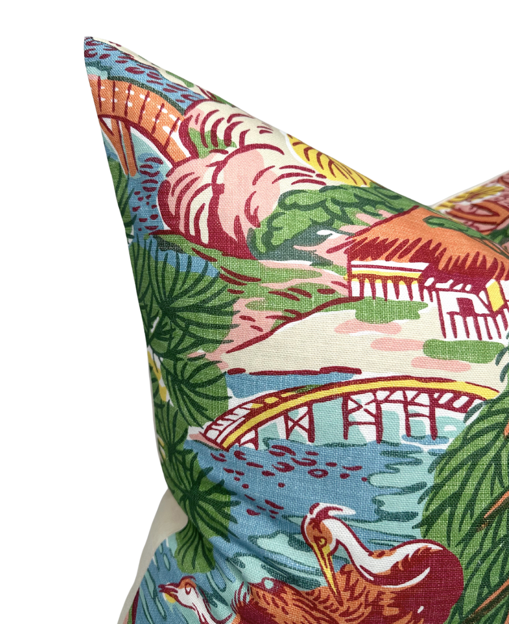 Pagoda Pillow Cover in Coral