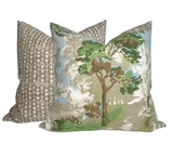 Lincoln Toile Pillow Cover in Green