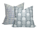 Zinnia Pillow Cover in Mineral, McLaurin + Piercy Textiles