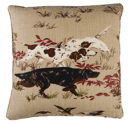 Pointers Pillow Cover in Brown, Schumacher Textiles