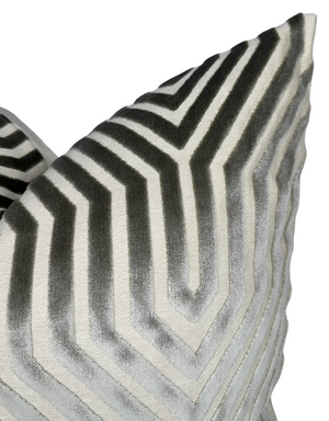 Vanderbilt Pillow Cover in Dove Grey, Schumacher Textiles