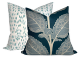 Les Touches Pillow Cover in Aqua Blue