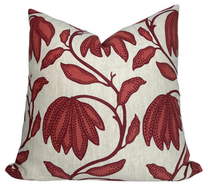 Desert Floral Pillow Cover in Sunbaked Red