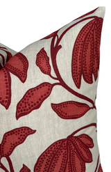 Desert Floral Pillow Cover in Sunbaked Red