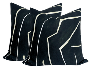 Graffito Pillow Cover in Onyx Beige