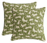 Cottontails Pillow Cover in Sage Green, Schumacher Textiles