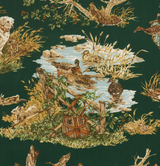 Dog and Duck Pillow Cover in Verdant, Schumacher Textiles