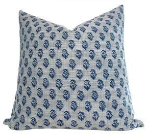 Rajmata Woven Pillow Cover in Blue, Indoor/Outdoor Pillows