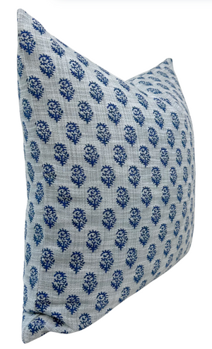 Rajmata Woven Pillow Cover in Blue, Indoor/Outdoor Pillows
