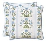 Royal Poppy Stripe Pillow Cover in Sky, Schumacher Textiles