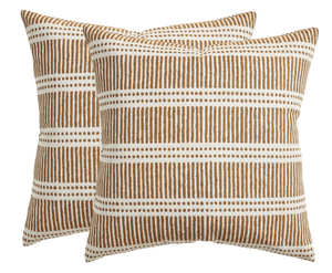 Dash Dot Pillow Cover in Rattan, Decorative Throw Pillow Cover