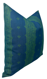 Peter Dunham Fez Pillow Cover in Green Indigo, Indoor Outdoor Pillow